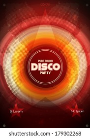 Disco Party Flyer Background Template - Vector Illustration