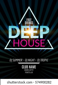 Disco party flyer design. Dance banner for music club. Disco nightlife poster abstract template