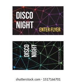 Disco party Flyer Template. Abstract Geometric Background.Vector Design. 