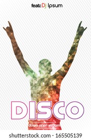Disco Party Flyer Template - Vector Illustration