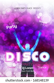 Disco Party Flyer Template - Vector Illustration