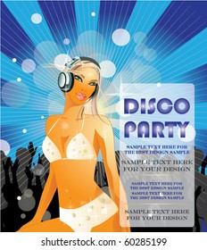 Disco party flyer. Vector illustration