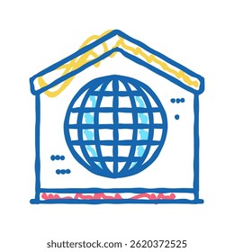 disco party home doodle icon sketch vector. disco party home sign. isolated symbol illustration
