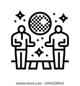 disco party line icon vector. disco party sign. isolated contour symbol black illustration