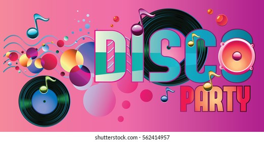 Disco party modern music design