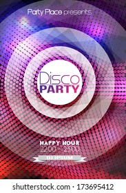 Disco Party Poster Background Template - Vector Illustration