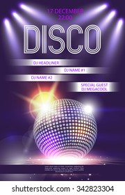 Disco Party Poster Closeup Template