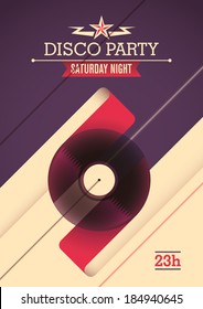 Disco party poster design. Vector illustration.