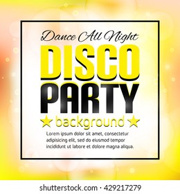 Disco party poster with place for text. Dance party. Disco poster. Vector Illustration