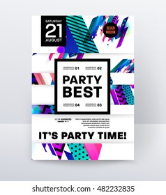 Disco Party Poster Template mit geometrischem Hintergrund - Vektorgrafik