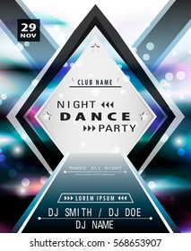 Disco party poster template. Modern layout for your design.