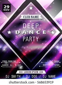 Disco party poster template. Modern layout for your design.