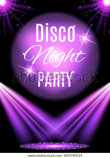 Disco Party Poster Template Shining Element Stock Vector (Royalty Free ...