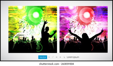 Disco party, poster, vector 