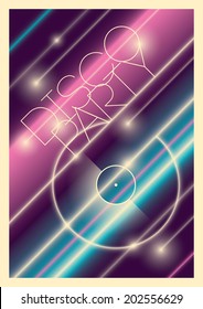 Disco party poster. Vector illustration.