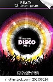 Disco Party Poster - Vector Illustration