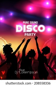 Disco Party Poster - Vector Illustration
