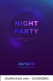 Disco party poster vector template with liquid flow particles background for music event flyers, banners and posters. Eps10 vector illustration