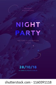 Disco party poster vector template with abstract geometric shapes background for music event flyers, banners and posters. Eps10 vector illustration