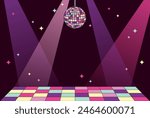 disco party vector background with spotlight on stage for banners, cards, flyers, social media wallpapers, etc.