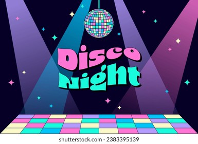 disco party vector background with spotlight on stage for banners, cards, flyers, social media wallpapers, etc.