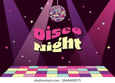 disco party vector background with spotlight on stage for banners, cards, flyers, social media wallpapers, etc.