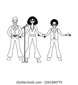 Disco people cartoon