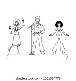 Disco people cartoon