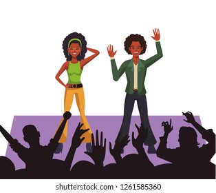 Disco people cartoon