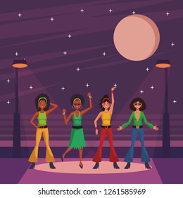 Disco people cartoon