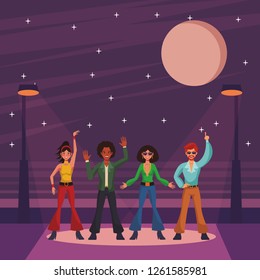 Disco people cartoon