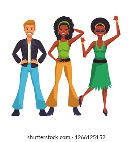 Disco people cartoon