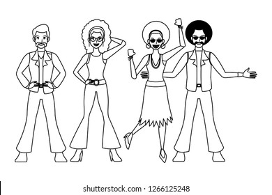 Disco people cartoon