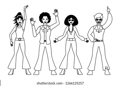 Disco people cartoon