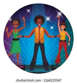 Disco people cartoon