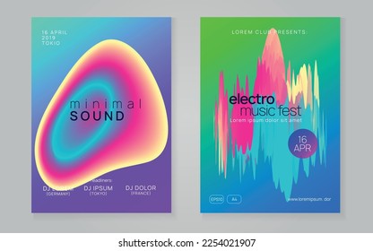 Disco Poster. Cool Neon Fest. Creative Pattern For Magazine Concept. Club And Carnival Shape. Modern Art For Presentation. Rainbow Disco Poster