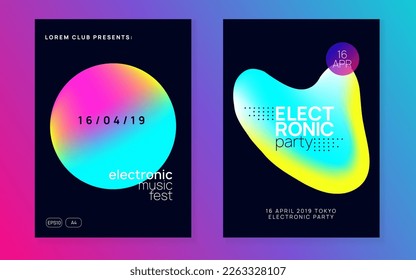 Disco Poster. Electro And Discotheque Design. Modern Electronic Party. Wave Effect For Magazine. Geometric Pattern For Invitation Layout. Black And Pink Disco Poster