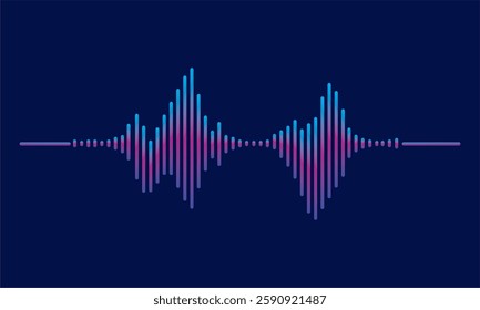 Disco rainbow colored music sound waves for equalizer or waveform design, vector illustration of musical pulse

