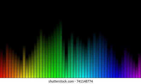 Disco rainbow colored music sound waves for equalizer