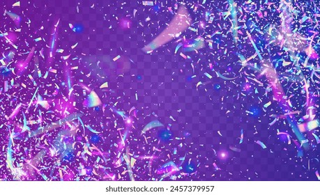 Disco Ribbon. Party Background. Anniversary Glitter. Isolated Poster. Pink Foil Effect. Happy Holographic Explosion. Rainbow Design. Light Sparkle. Blue Disco Ribbon