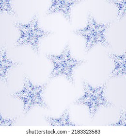 Disco Seamless Pattern with Holographic Foil Stars. Glittering Party Texture. Vector Illustration.
