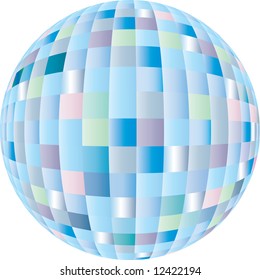 Disco sphere equipment in three-dimensions shape
