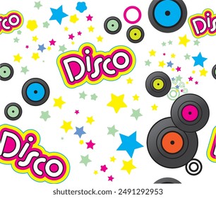 disco star party vector pattern trend pattern design