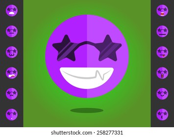 Disco star smile in flat design style