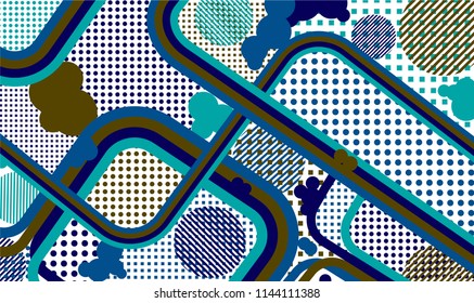 Disco style background. Memphis pattern.