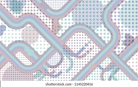 Disco style background. Memphis pattern.