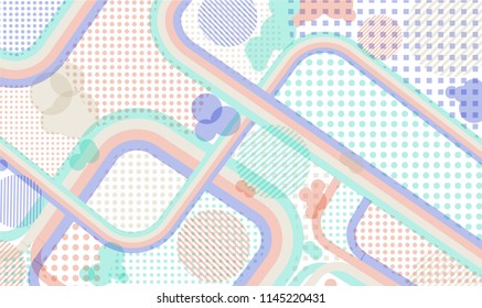 Disco style background. Memphis pattern.