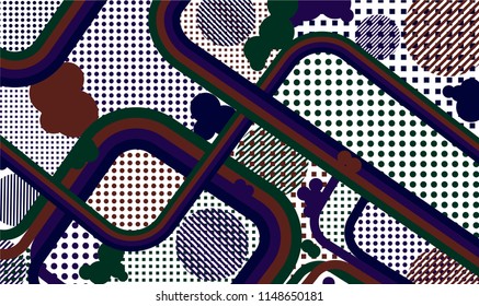 Disco style background. Memphis pattern.
