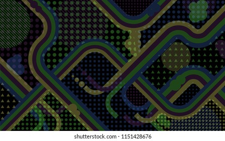 Disco style background. Memphis pattern.