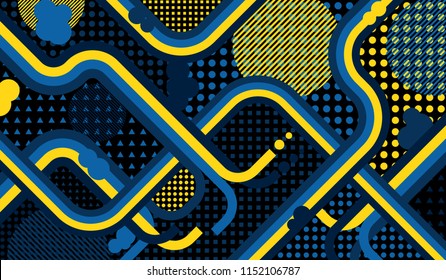 Disco style background. Memphis pattern.